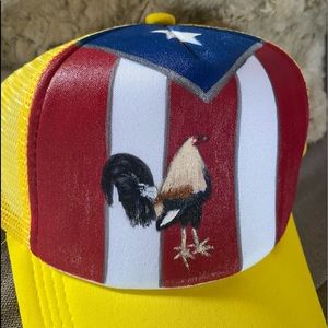 Hand painted “gallo” hat Puerto Rico